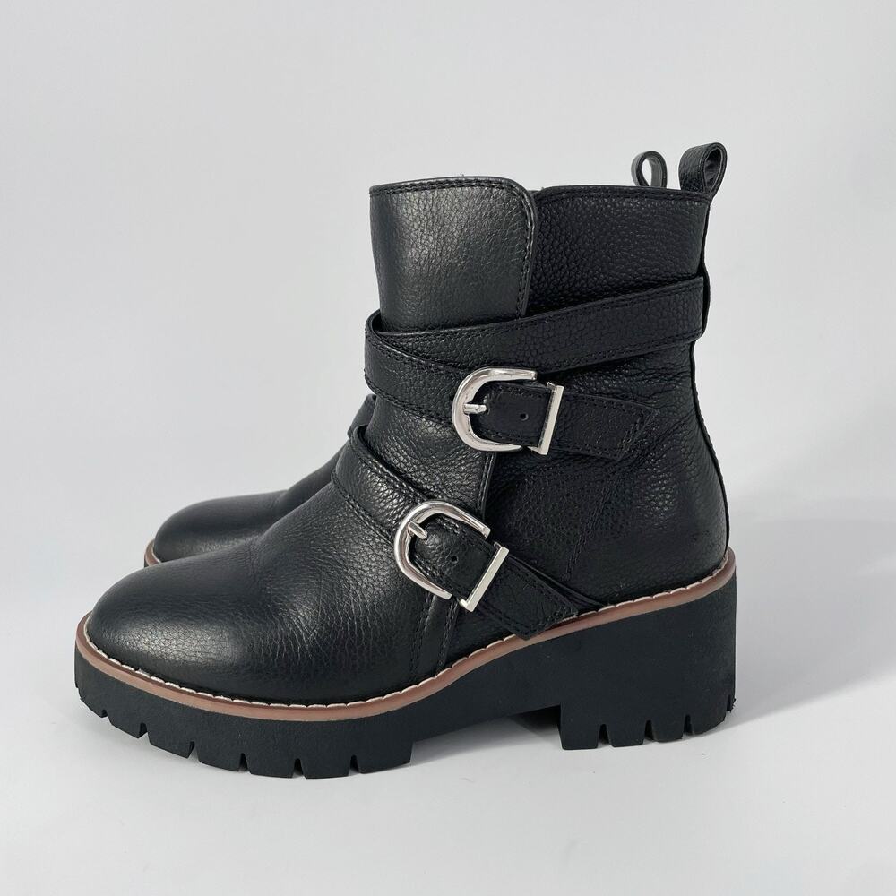 NWOT Blondo Dazie Ankle Waterproof Boots in Black – Sz 6.5 Buckle Wedge Bootie